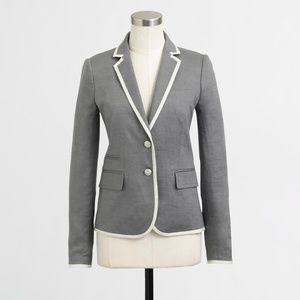 Gray j.crew Jacket with white trim
